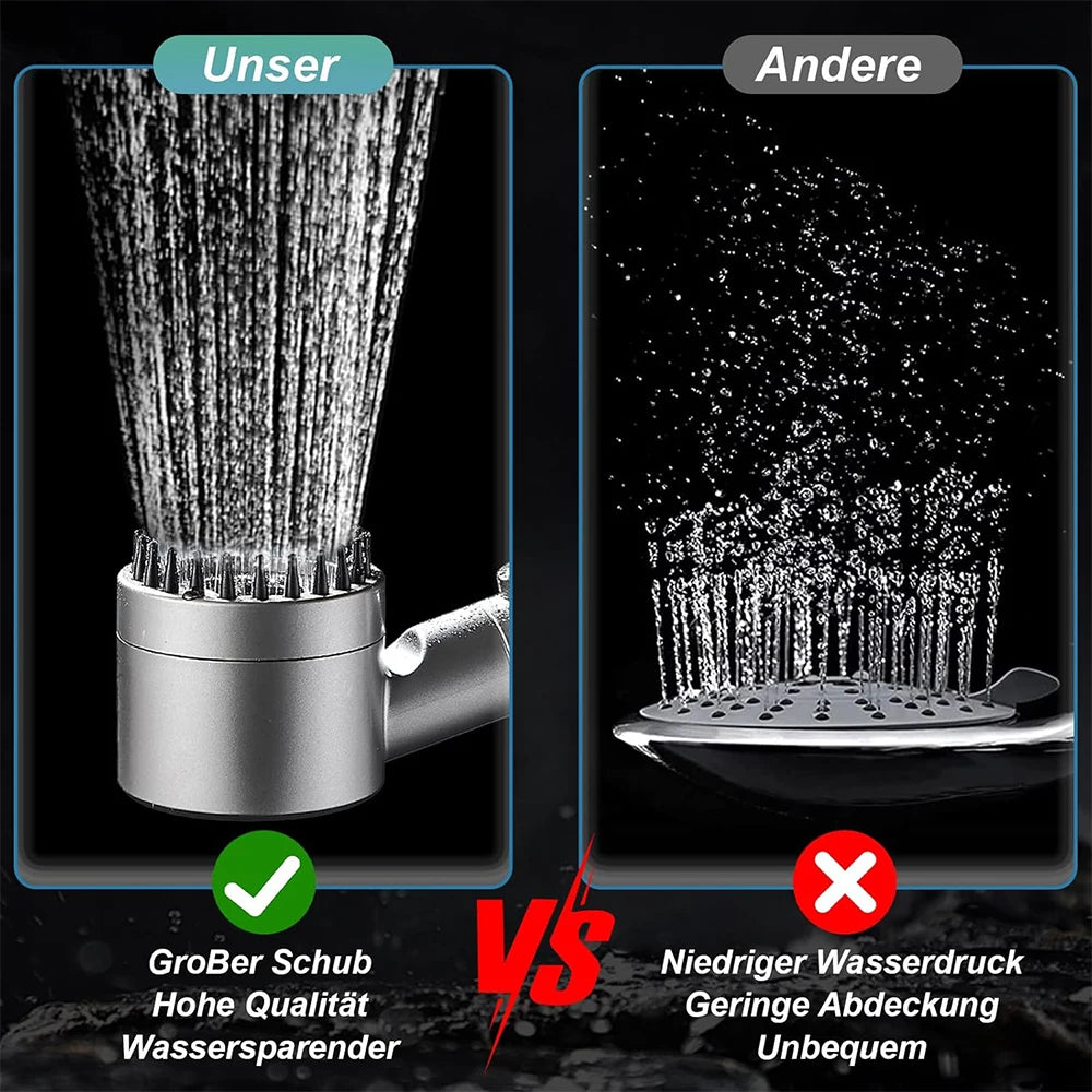 Pommeau de Douche Haute Pression 4 Modes avec Filtre & Stop Eau