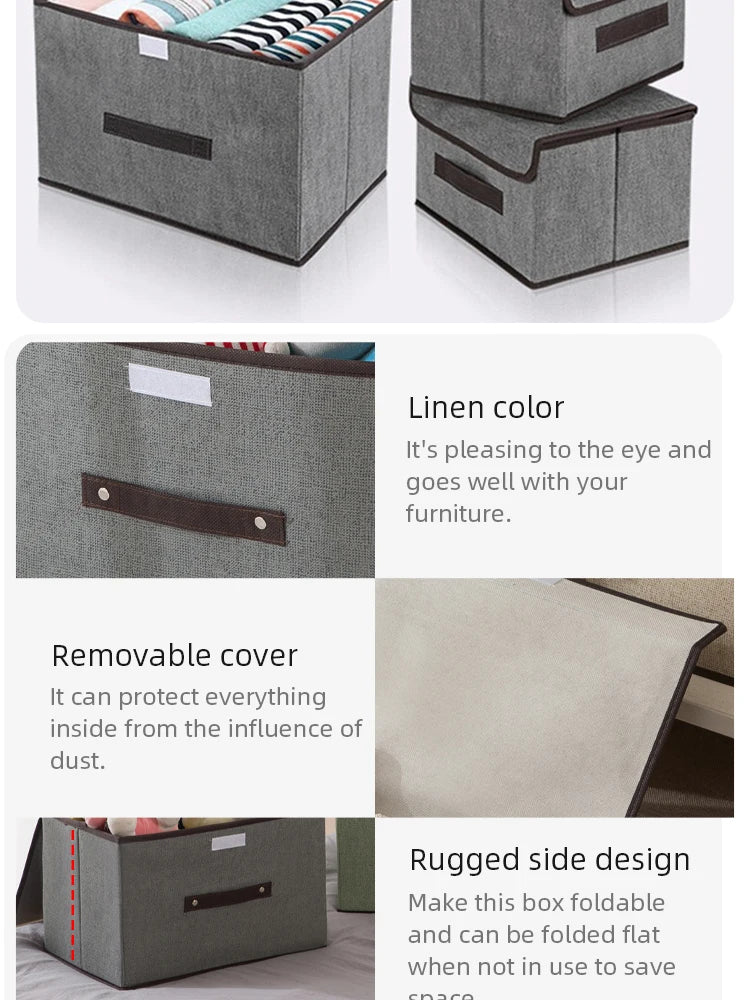 Boîte de Rangement Pliable en Tissu – Grande Capacité