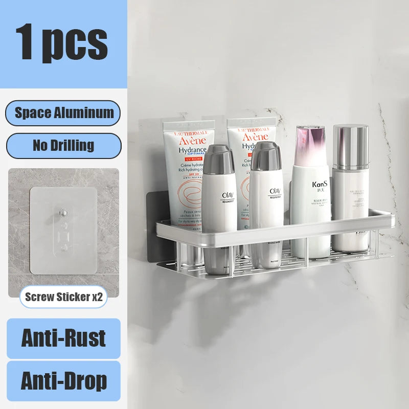 đ ĂtagĂšre de Douche Sans Perçage â Aluminium Haute QualitĂ©
