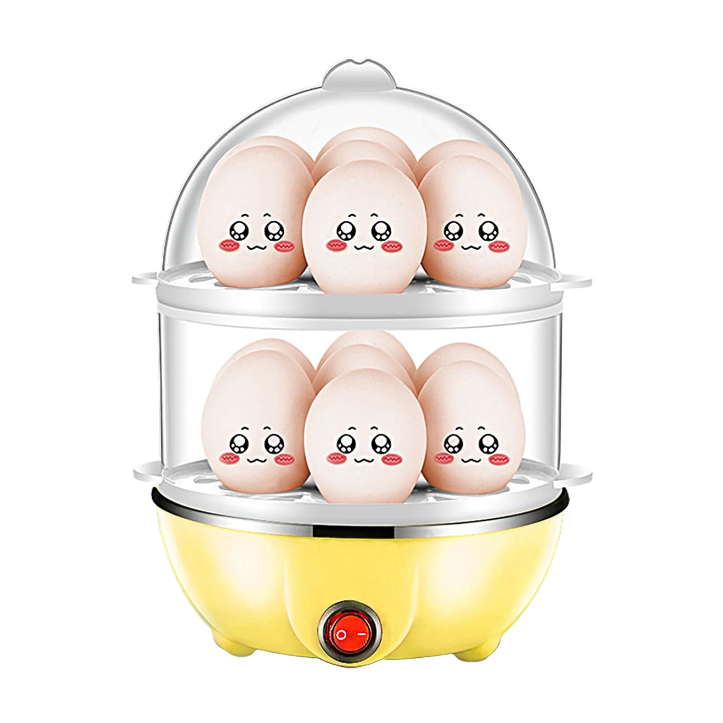 🥚 Cuiseur à Œufs Double Niveau – 14 œufs, Anti-séchage & Vapeur Rapide