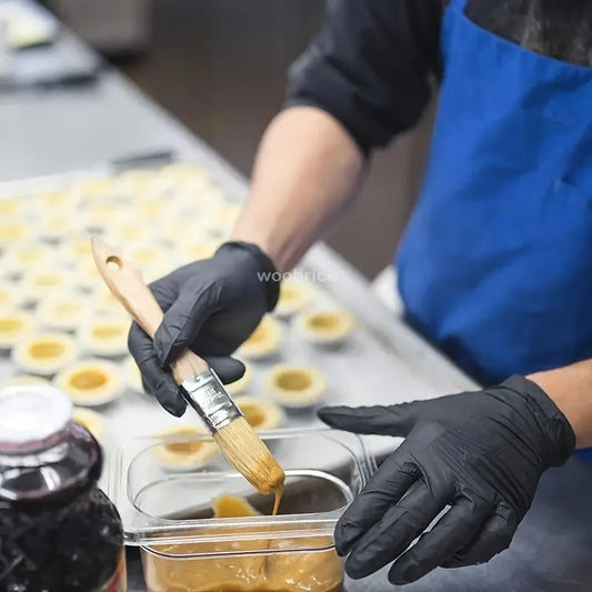 🔥 Gants Jetables Nitrile Noirs – Boîte de 100