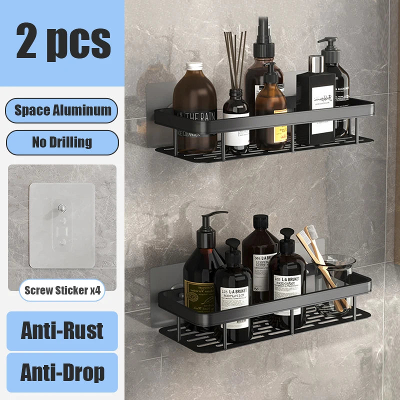 đ ĂtagĂšre de Douche Sans Perçage â Aluminium Haute QualitĂ©