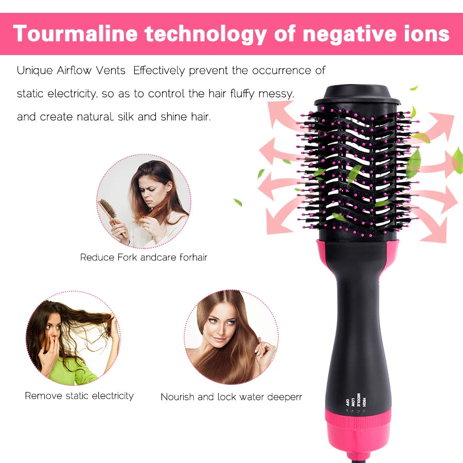 Brosse Sèche-Cheveux 4-en-1 – Séchage, Lissage & Volume Facilement