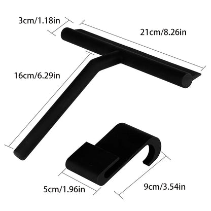 Raclette de Douche Silicone avec Manche Long – Nettoyage Parfait Miroirs et Vitres