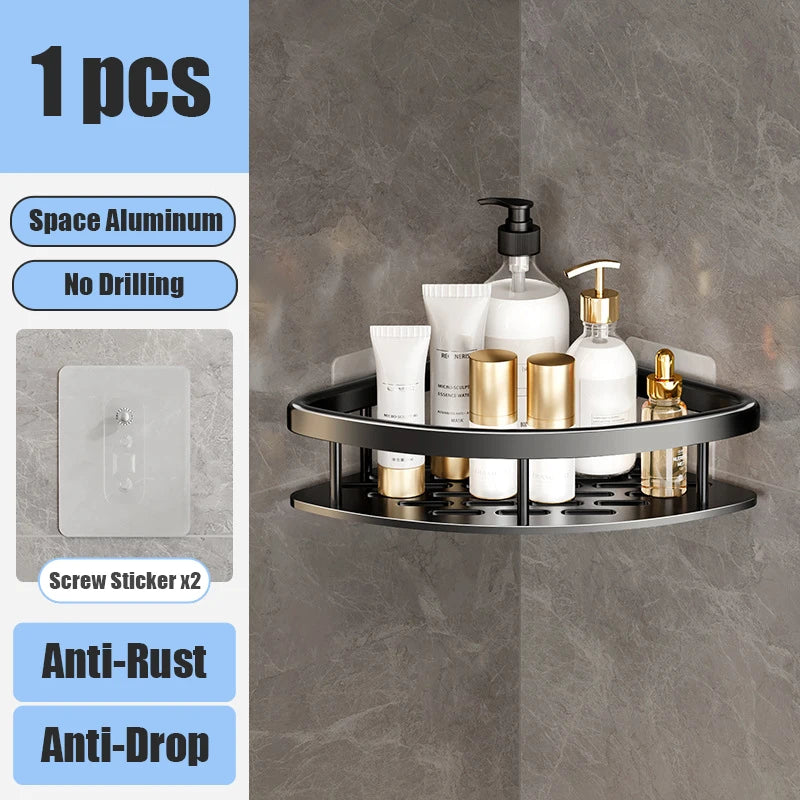 🛁 Étagère de Douche Sans Perçage – Aluminium Haute Qualité