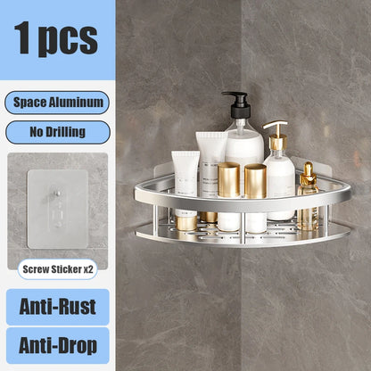 🛁 Étagère de Douche Sans Perçage – Aluminium Haute Qualité