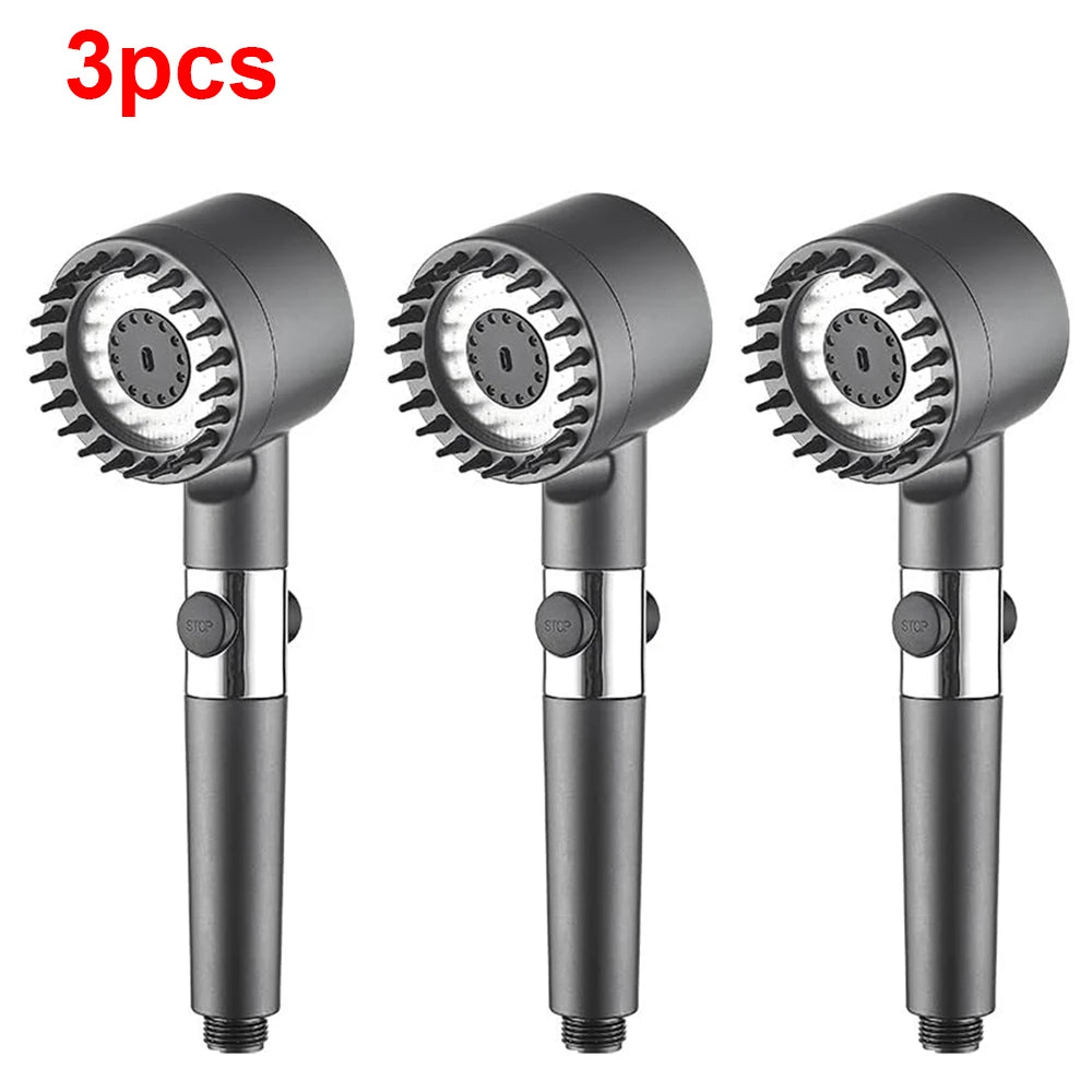 Pommeau de Douche Haute Pression 4 Modes avec Filtre & Stop Eau