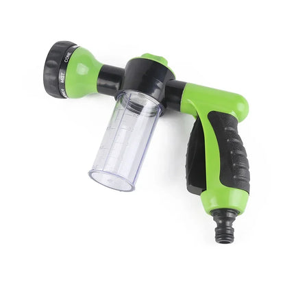 Pistolet d’Arrosage Multifonction avec Réservoir à Savon – 8 Jets Réglables