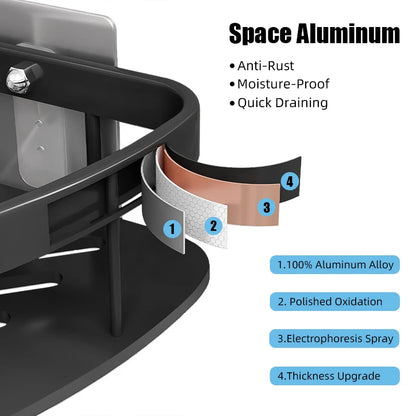 🛁 Étagère de Douche Sans Perçage – Aluminium Haute Qualité