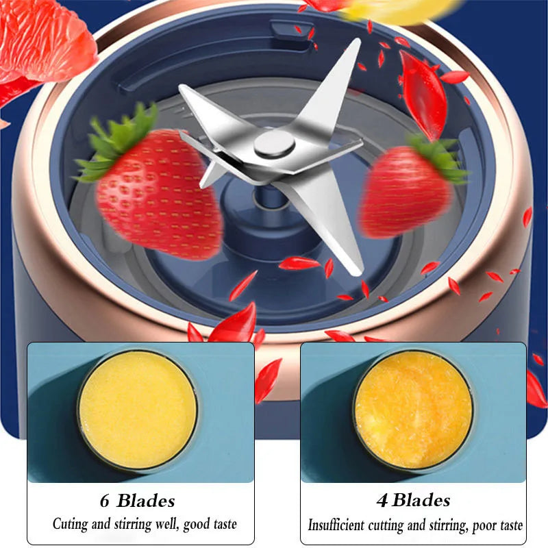 Mini Blender Portable USB – Smoothie Express 400ml (Rechargeable & Compact)