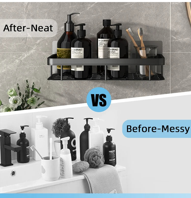 🛁 Étagère de Douche Sans Perçage – Aluminium Haute Qualité