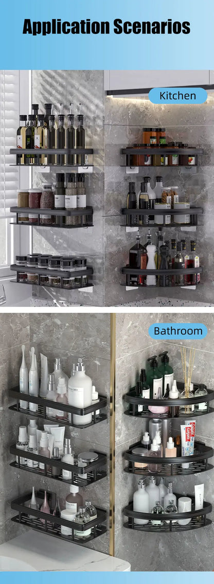 🛁 Étagère de Douche Sans Perçage – Aluminium Haute Qualité