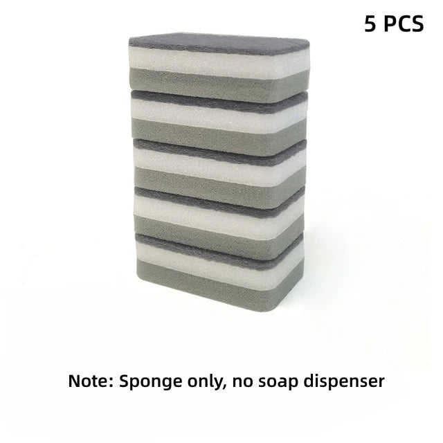 Distributeur de Savon Liquide avec Porte-Éponge – 2-en-1 Compact et Pratique