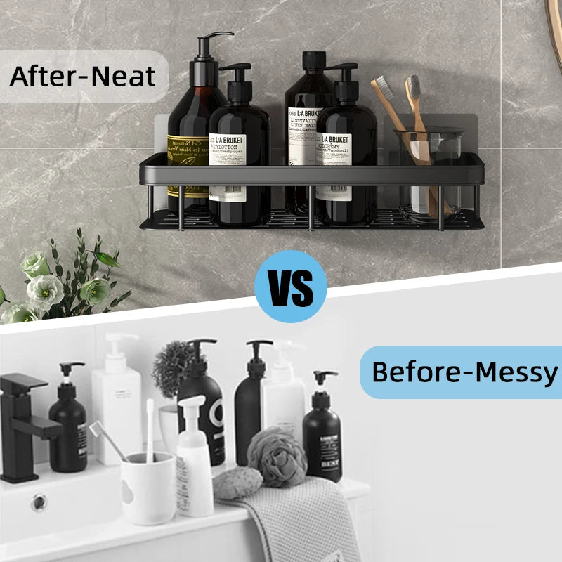 🛁 Étagère de Douche Sans Perçage – Aluminium Haute Qualité