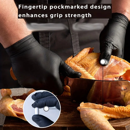 🔥 Gants Jetables Nitrile Noirs – Boîte de 100
