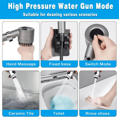 Pommeau de Douche Haute Pression 4 Modes avec Filtre & Stop Eau