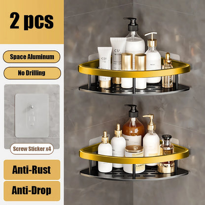 🛁 Étagère de Douche Sans Perçage – Aluminium Haute Qualité