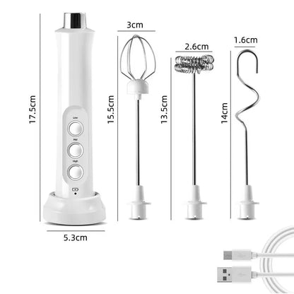 Mousseur à Lait Électrique 3 en 1 – Café, Œufs, Pâtisseries