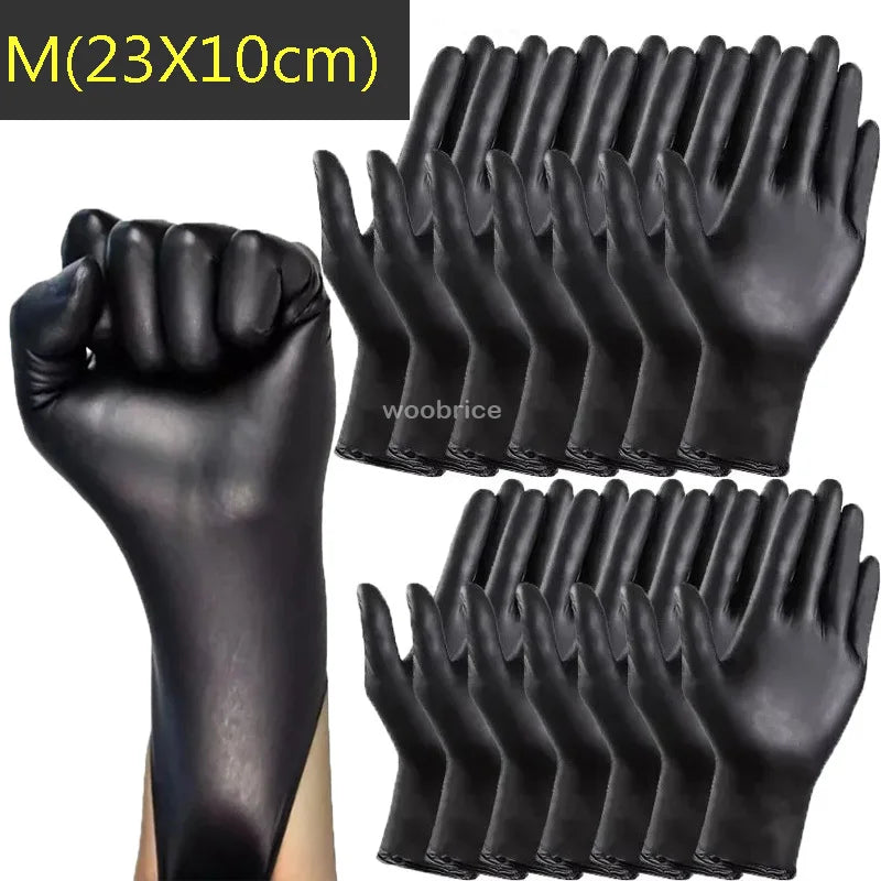 🔥 Gants Jetables Nitrile Noirs – Boîte de 100