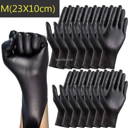 🔥 Gants Jetables Nitrile Noirs – Boîte de 100