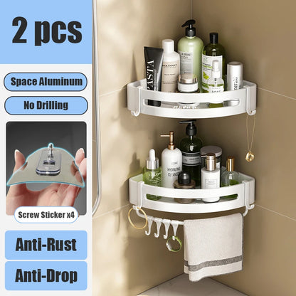 🛁 Étagère de Douche Sans Perçage – Aluminium Haute Qualité