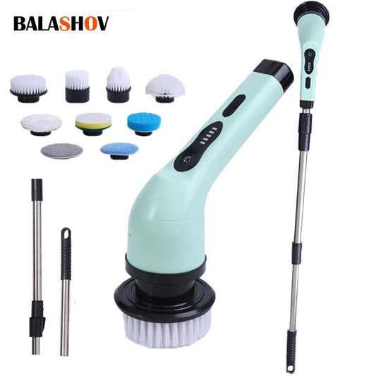 Brosse de Nettoyage Électrique 9 en 1 – Multi-Embouts Rechargeables