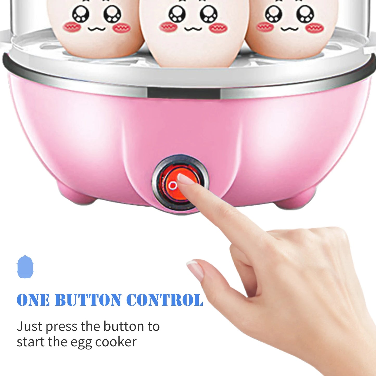 🥚 Cuiseur à Œufs Double Niveau – 14 œufs, Anti-séchage & Vapeur Rapide