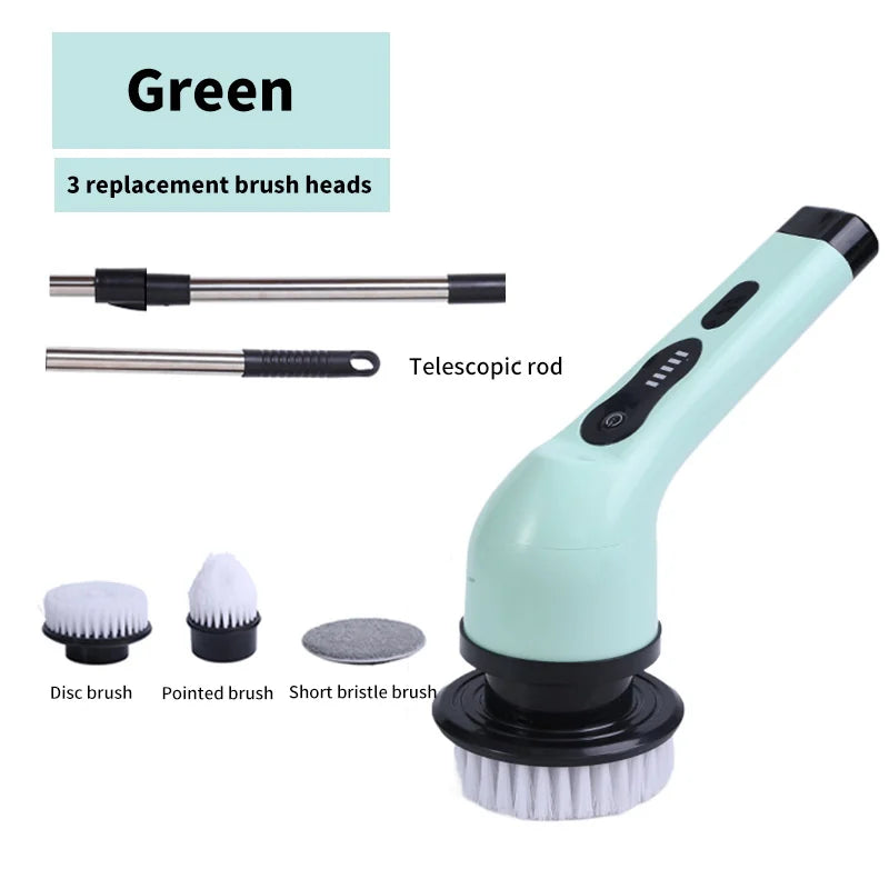 Brosse de Nettoyage Électrique 9 en 1 – Multi-Embouts Rechargeables