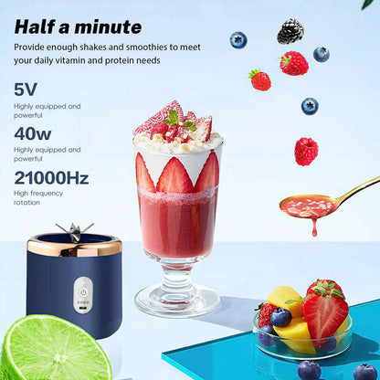 Mini Blender Portable USB – Smoothie Express 400ml (Rechargeable & Compact)