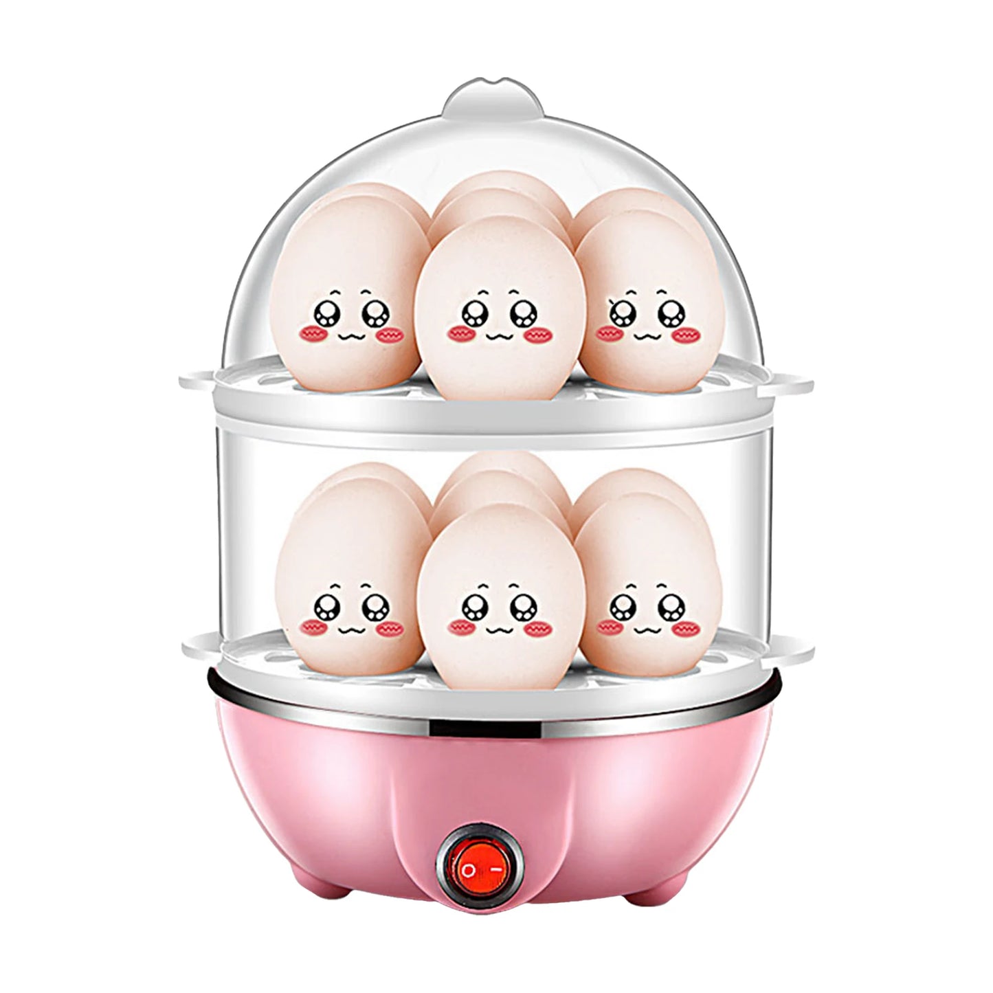 🥚 Cuiseur à Œufs Double Niveau – 14 œufs, Anti-séchage & Vapeur Rapide