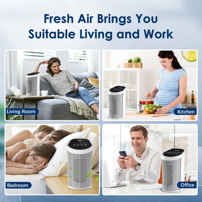 Purificateur d'Air Compact HEPA Sejoy – 3 Vitesses, Ioniseur, Ultra Silencieux