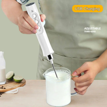 Mousseur à Lait Électrique 3 en 1 – Café, Œufs, Pâtisseries
