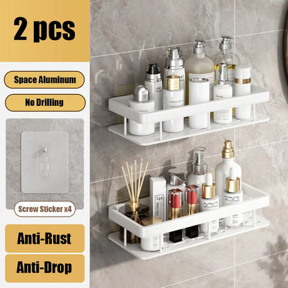 🛁 Étagère de Douche Sans Perçage – Aluminium Haute Qualité