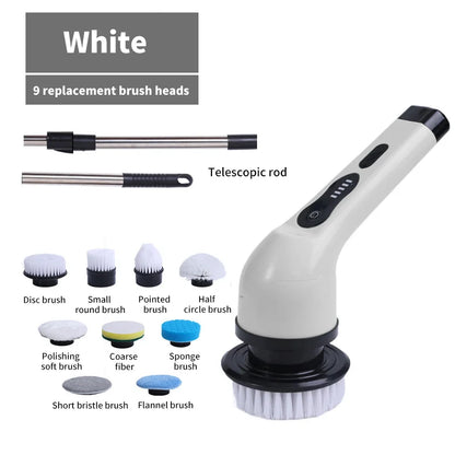 Brosse de Nettoyage Électrique 9 en 1 – Multi-Embouts Rechargeables