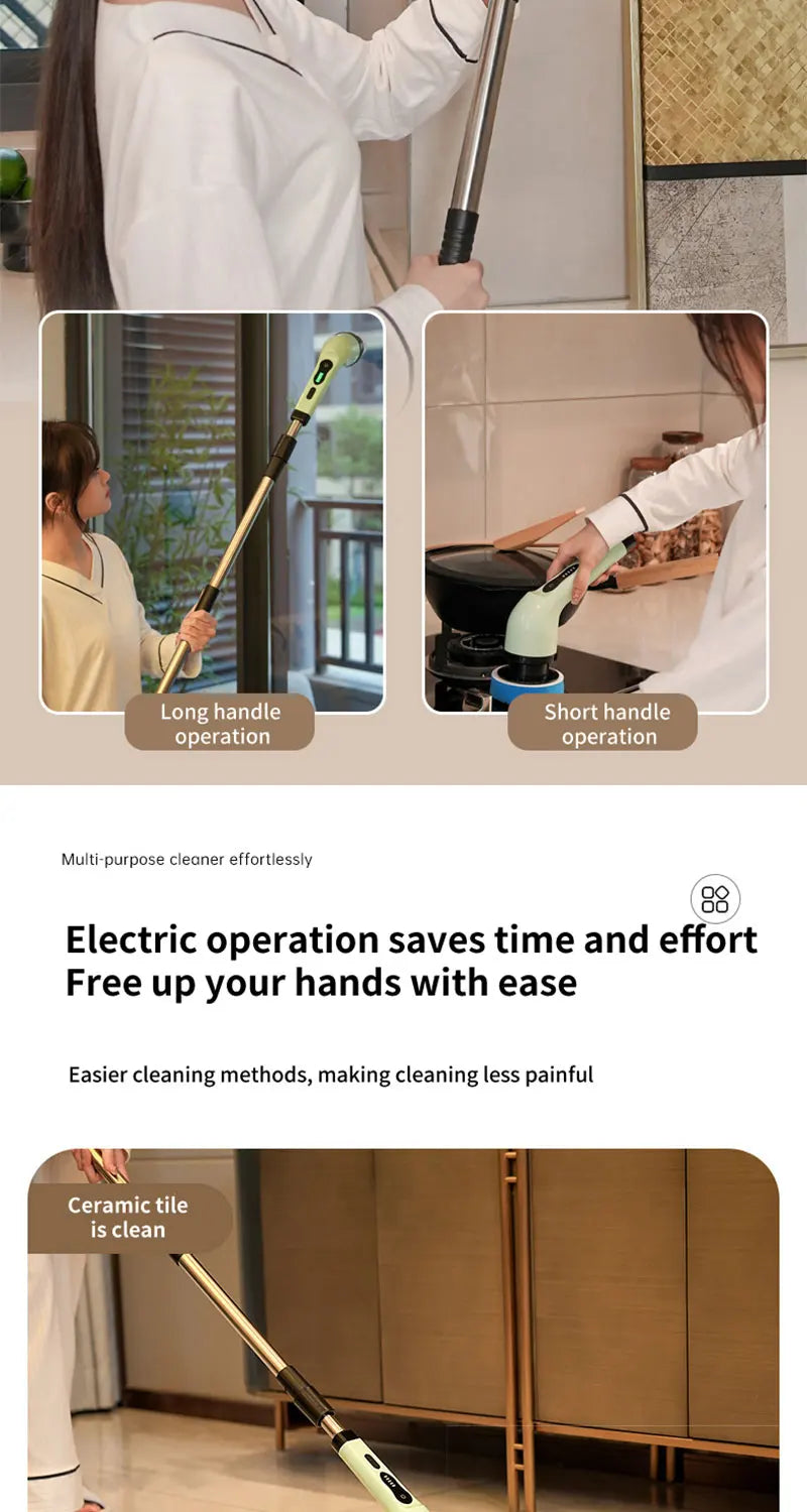 Brosse de Nettoyage Électrique 9 en 1 – Multi-Embouts Rechargeables