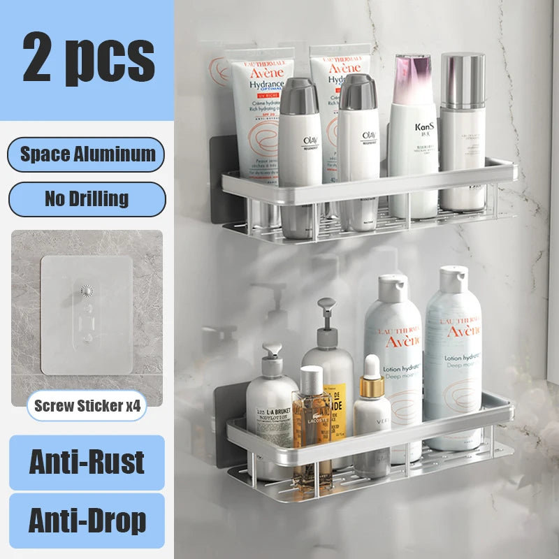 🛁 Étagère de Douche Sans Perçage – Aluminium Haute Qualité