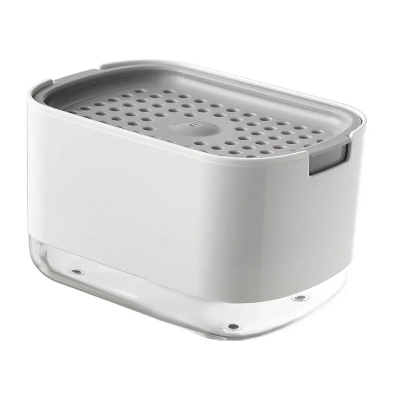 Distributeur de Savon Liquide avec Porte-Éponge – 2-en-1 Compact et Pratique