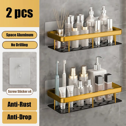 🛁 Étagère de Douche Sans Perçage – Aluminium Haute Qualité
