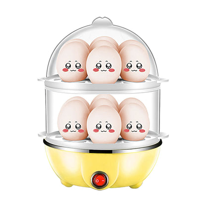 🥚 Cuiseur à Œufs Double Niveau – 14 œufs, Anti-séchage & Vapeur Rapide