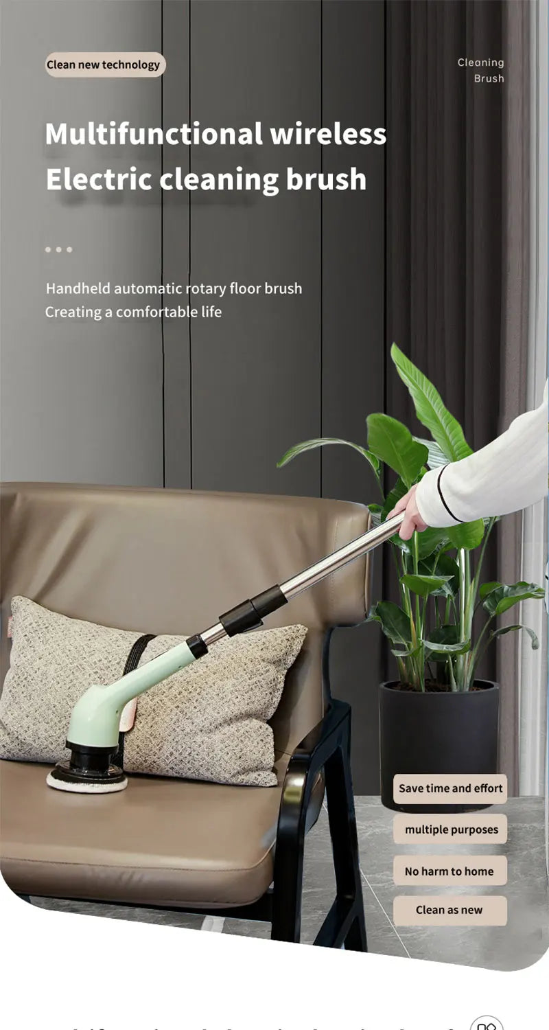 Brosse de Nettoyage Électrique 9 en 1 – Multi-Embouts Rechargeables