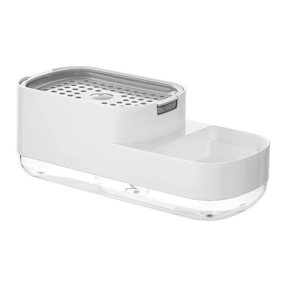 Distributeur de Savon Liquide avec Porte-Éponge – 2-en-1 Compact et Pratique