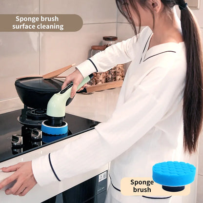 Brosse de Nettoyage Électrique 9 en 1 – Multi-Embouts Rechargeables
