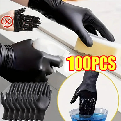 🔥 Gants Jetables Nitrile Noirs – Boîte de 100