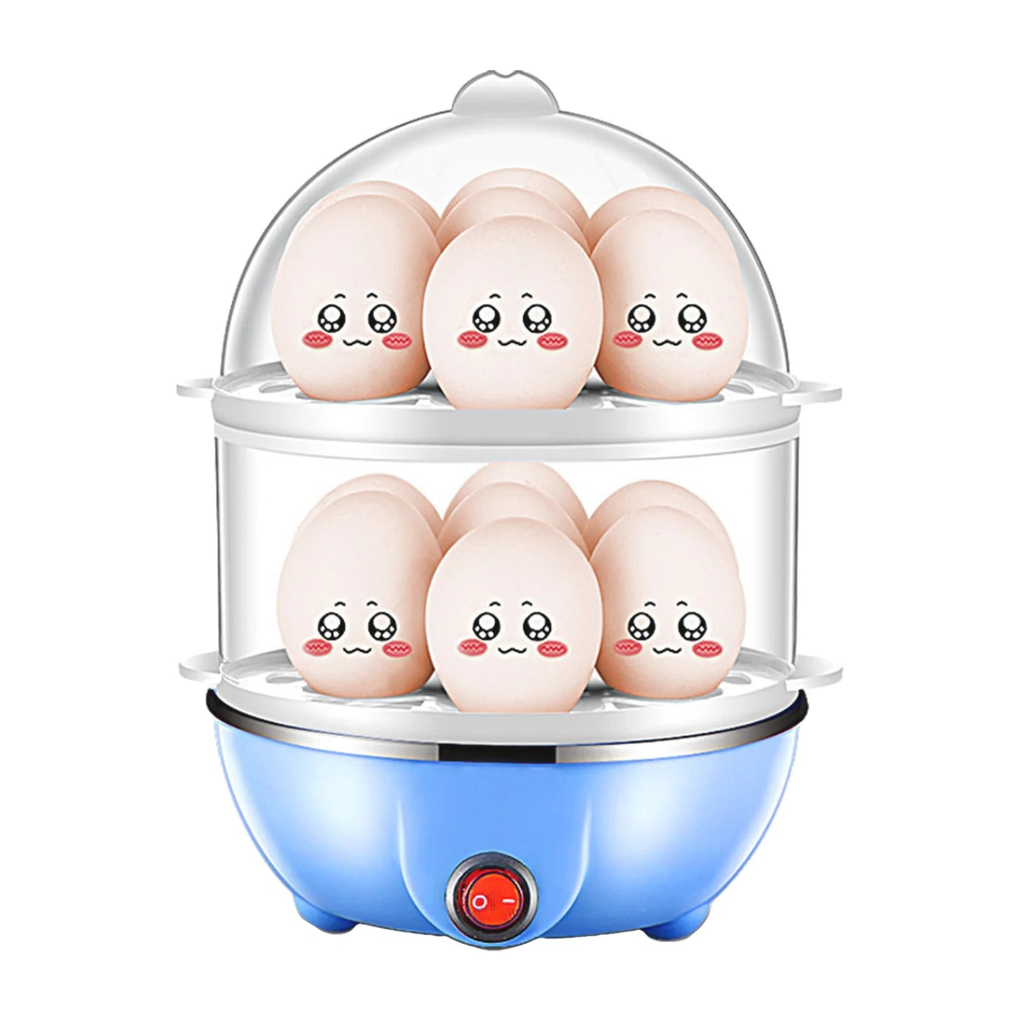 🥚 Cuiseur à Œufs Double Niveau – 14 œufs, Anti-séchage & Vapeur Rapide